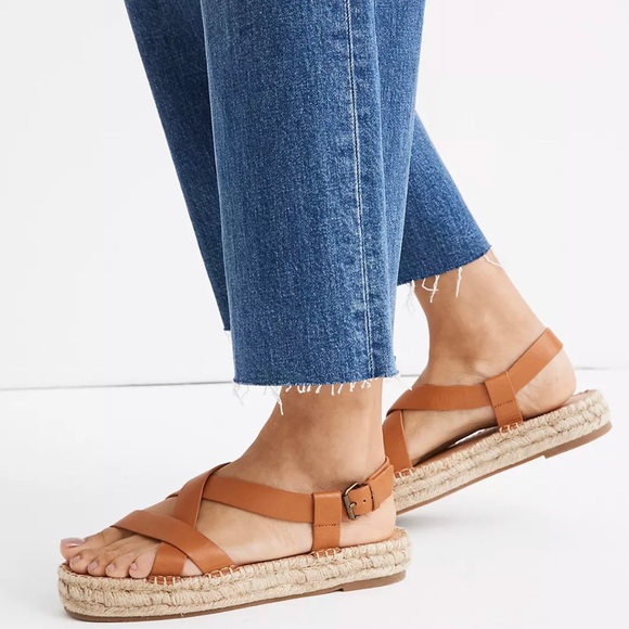 Madewell Malia espadrille leather jute sandals size 9 NWOB - Picture 2 of 12